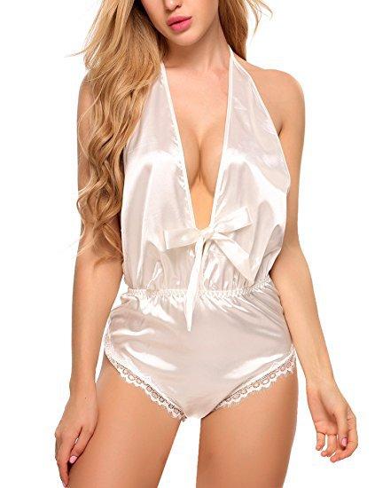Camisón sexy con cuello en V