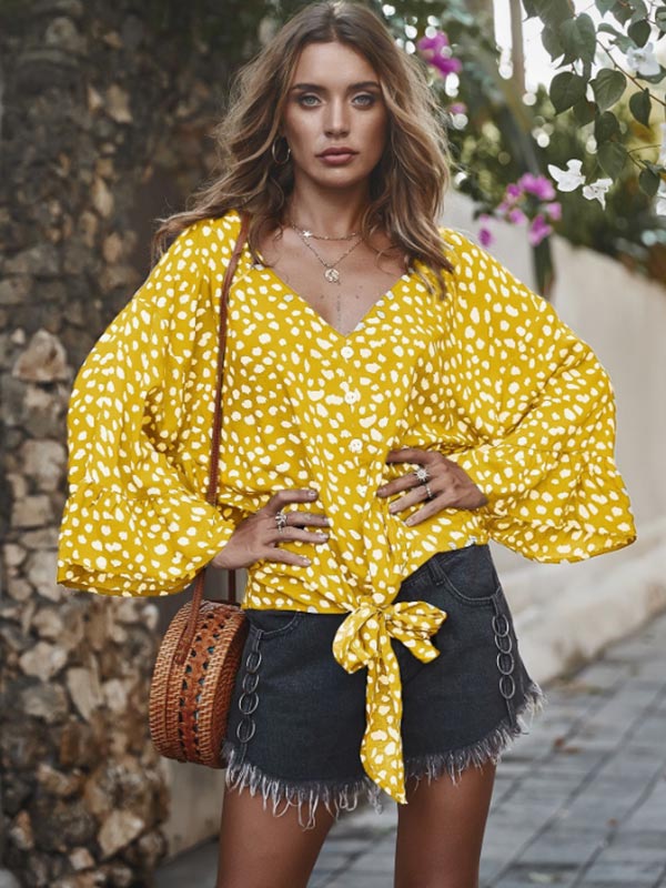 Blusas para mujer con estampado de lunares