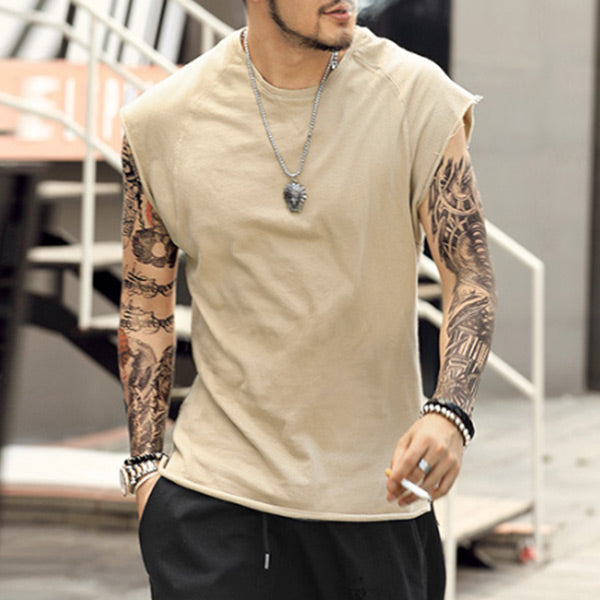 Camisa casual sin mangas para hombre