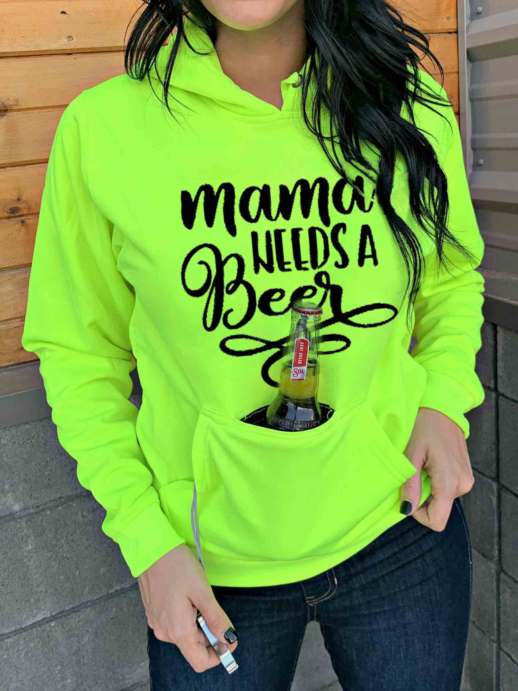 Mama braucht einen Hoodie mit Bierdruck
