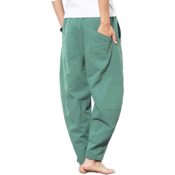 Pantalones sueltos de algodón para hombres
