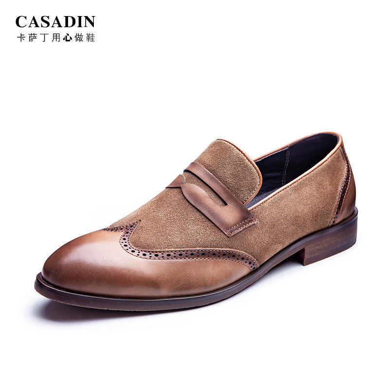 Zapatos de cuero marrón / negro