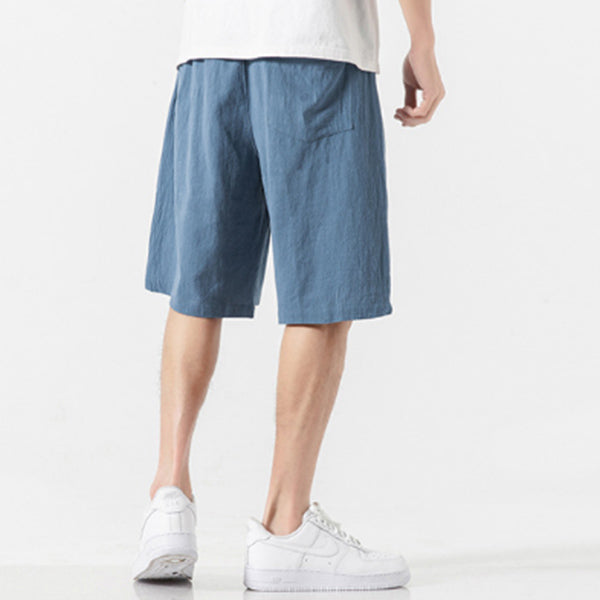 Lace Up Casual Leinen Shorts für Herren