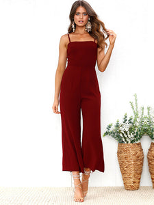 Sling Wrapped Chest Zipper Jumpsuit