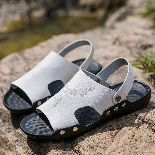 Sandalias y zapatillas casuales retro antideslizantes y resistentes al desgaste para hombres con un fondo suave