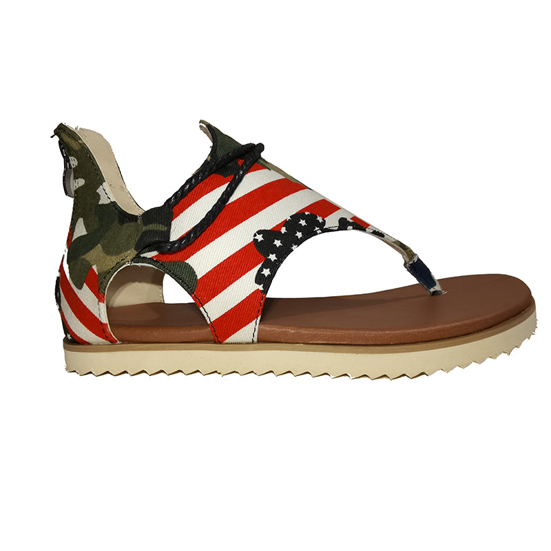 Damen Summer Beach Camouflage Casual Tangasandalen