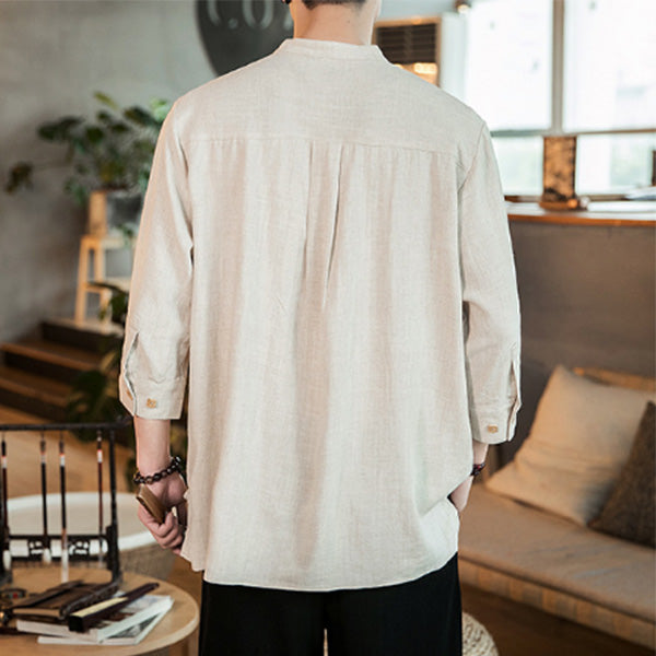 Camisa casual de lino para hombre