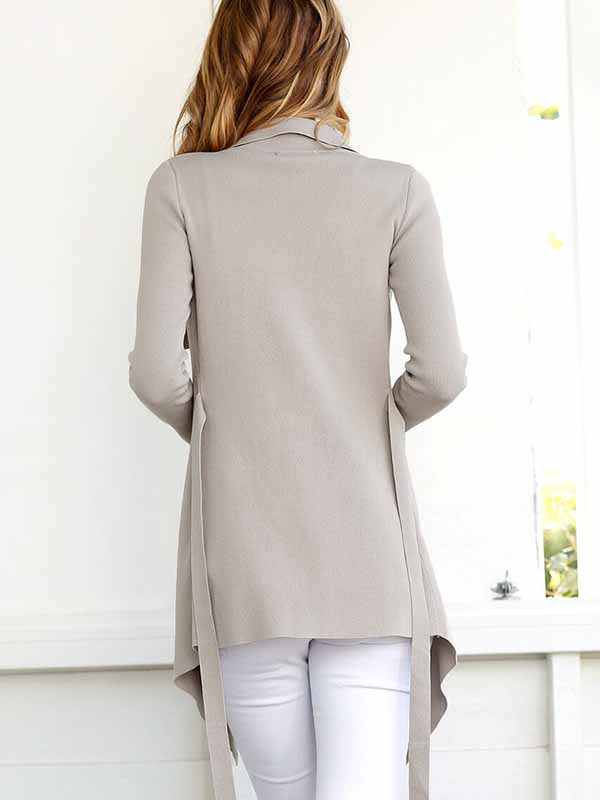 Chaqueta de punto con cuello en V y encaje