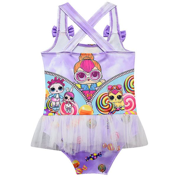 LOL surprise! Girls Fancy Bow Decoration One-piece swimwear