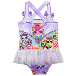 LOL surprise! Girls Fancy Bow Decoration One-piece swimwear