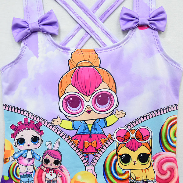LOL surprise! Girls Fancy Bow Decoration One-piece swimwear