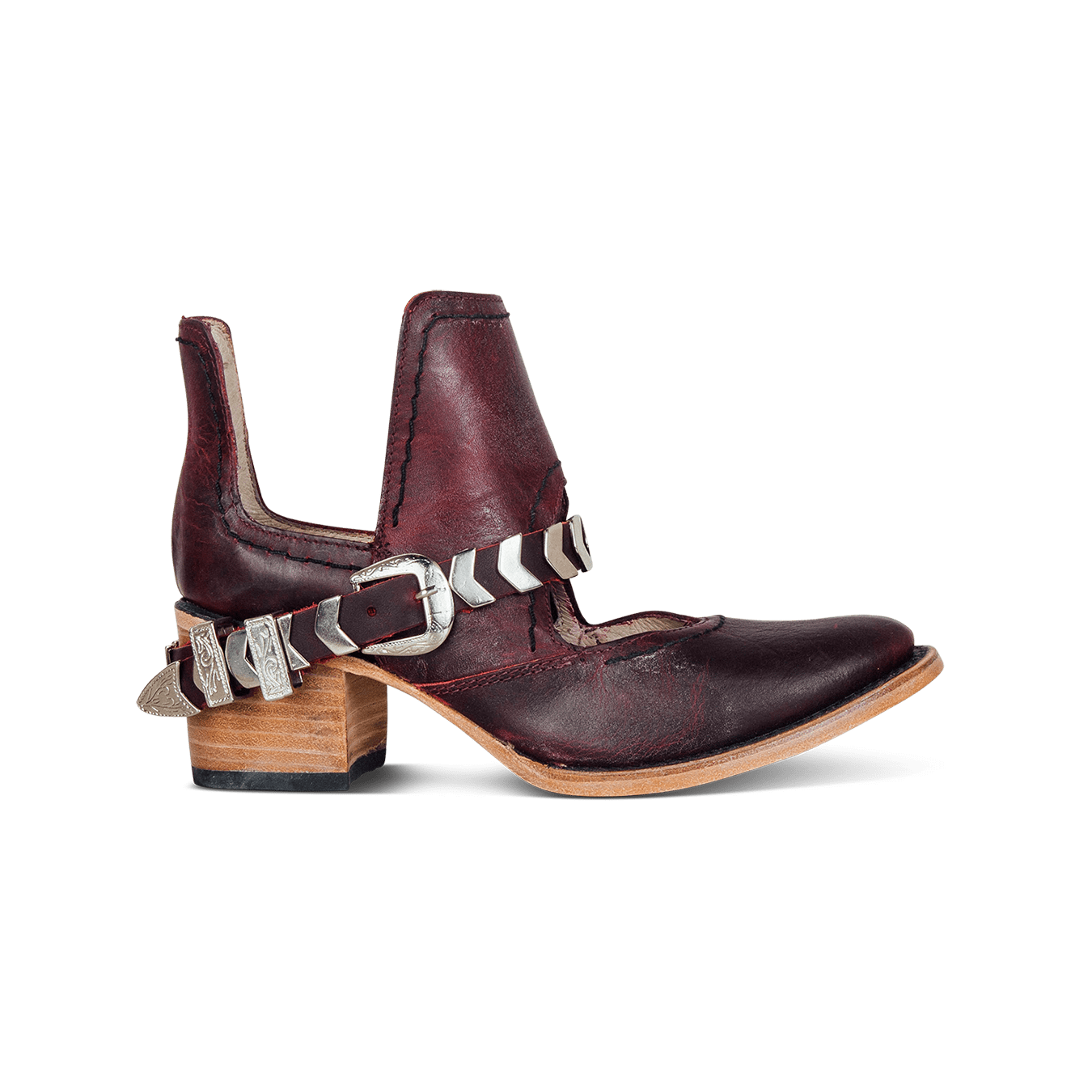 Botas de hebilla casual para mujer con tacón bajo y correa trasera