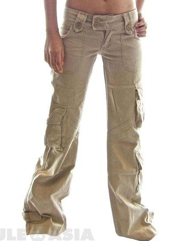 Overol de color salvaje con múltiples bolsillos para mujer