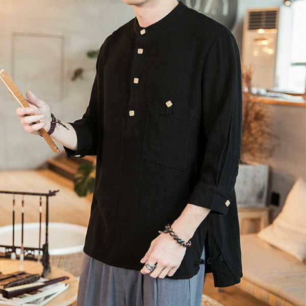 Camisa casual de lino para hombre