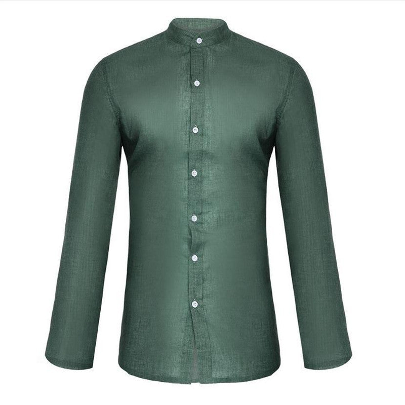 Herren Stand Collar Shirt