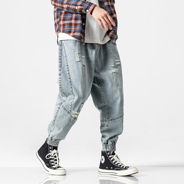 Herrenmode zerrissene Jeanshose