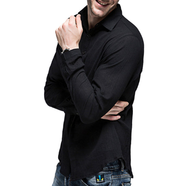 Camisa de hombre liviana y fresca de color liso