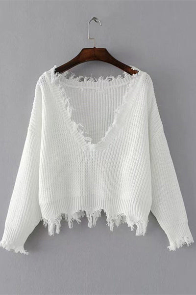 Jersey irregular con cuello en V