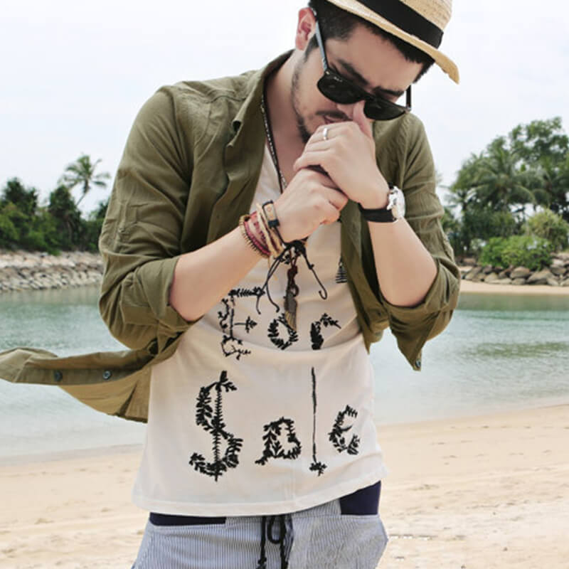 Stilvolles natürliches Langarm-Leinenhemd für Herren