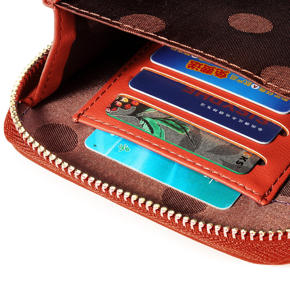 Women&#39;s solid PU leather clutch bag card pocket phone bag shoulder bag