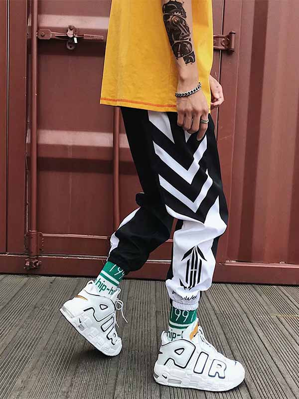 Pantalones de hip hop para hombre con rayas