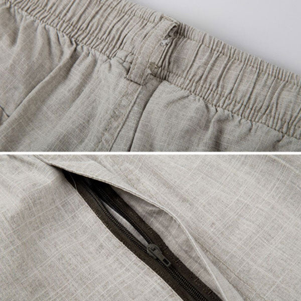 Shorts de lino para hombres con cintura elástica