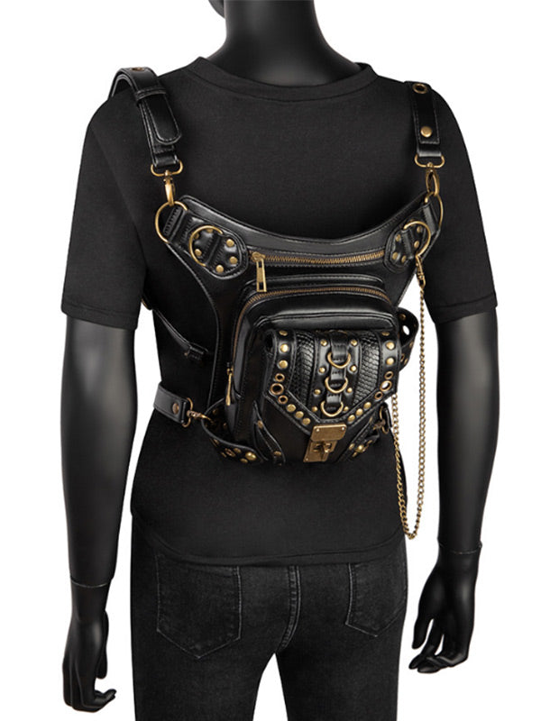 Riñonera multifuncional para mujer con punk retro