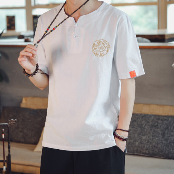 Leinen-T-Shirt der Männer im chinesischen Stil