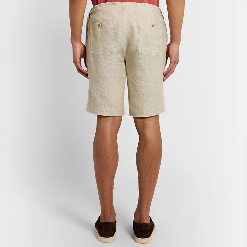 Cordones ultra suaves y cómodos de verano para hombres con cremallera, shorts de lino ecológicos