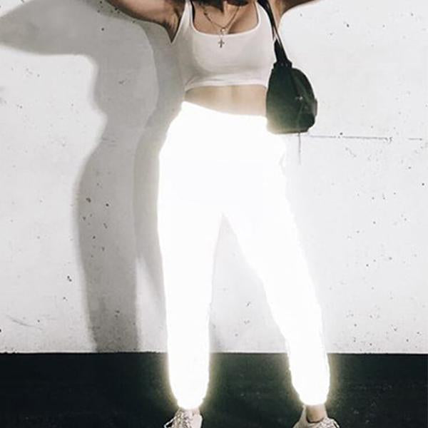 Talever Unique Cintura elástica Luminous Pants Jogger Pants
