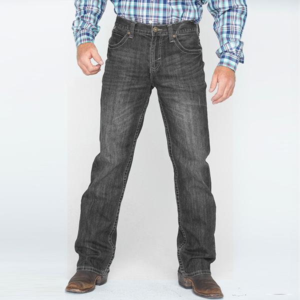 Mid Rise Schwere gekreuzte Boot Cut Jeans