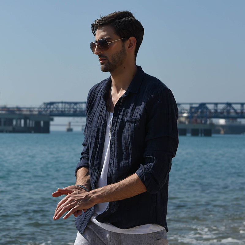 Herren lässiges Leinenhemd