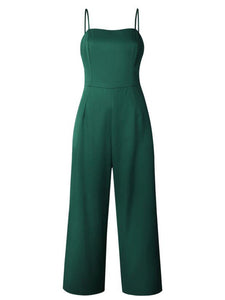 Sling Wrapped Chest Zipper Jumpsuit