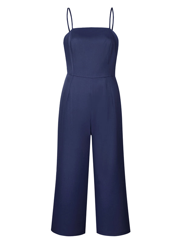 Sling Wrapped Chest Zipper Jumpsuit