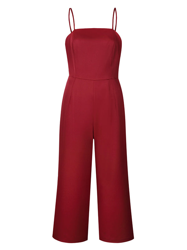 Sling Wrapped Chest Zipper Jumpsuit