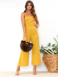 Sling Wrapped Chest Zipper Jumpsuit