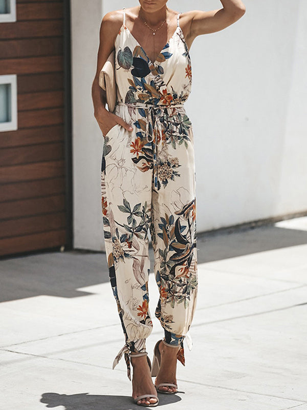 Sexy Halfter Sling Jumpsuit mit V-Ausschnitt