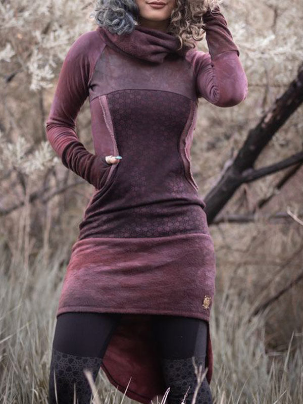 Damen Vintage Print Panel Kapuzenoberteil