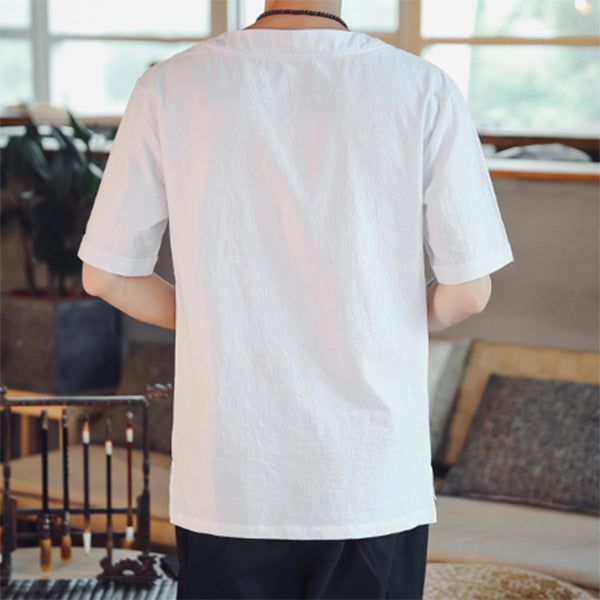 Leinen-T-Shirt der Männer im chinesischen Stil