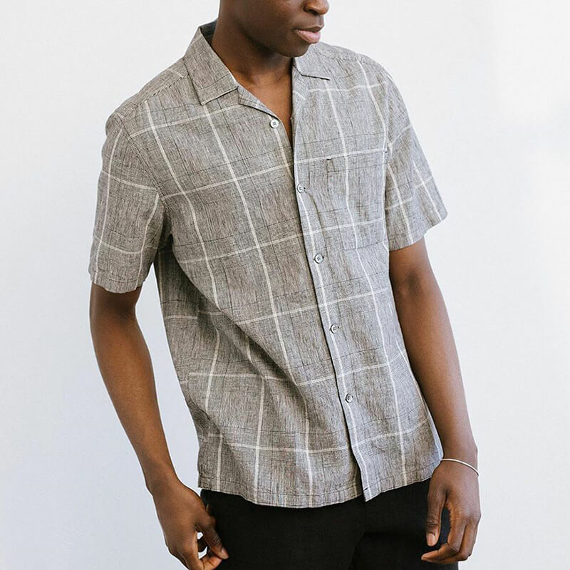 Vyriški vasariniai šaunių trumpų rankovių tinklinio modelio marškiniai