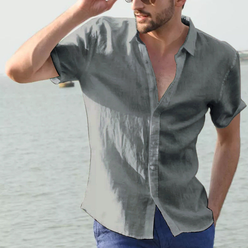 Herren Urlaub Leinen Casual Shirt