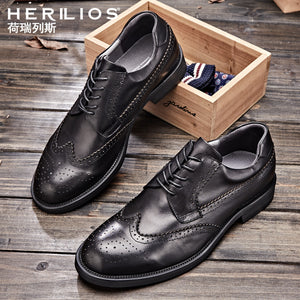 Sactino Brogue zapatos de cuero marrón / negro