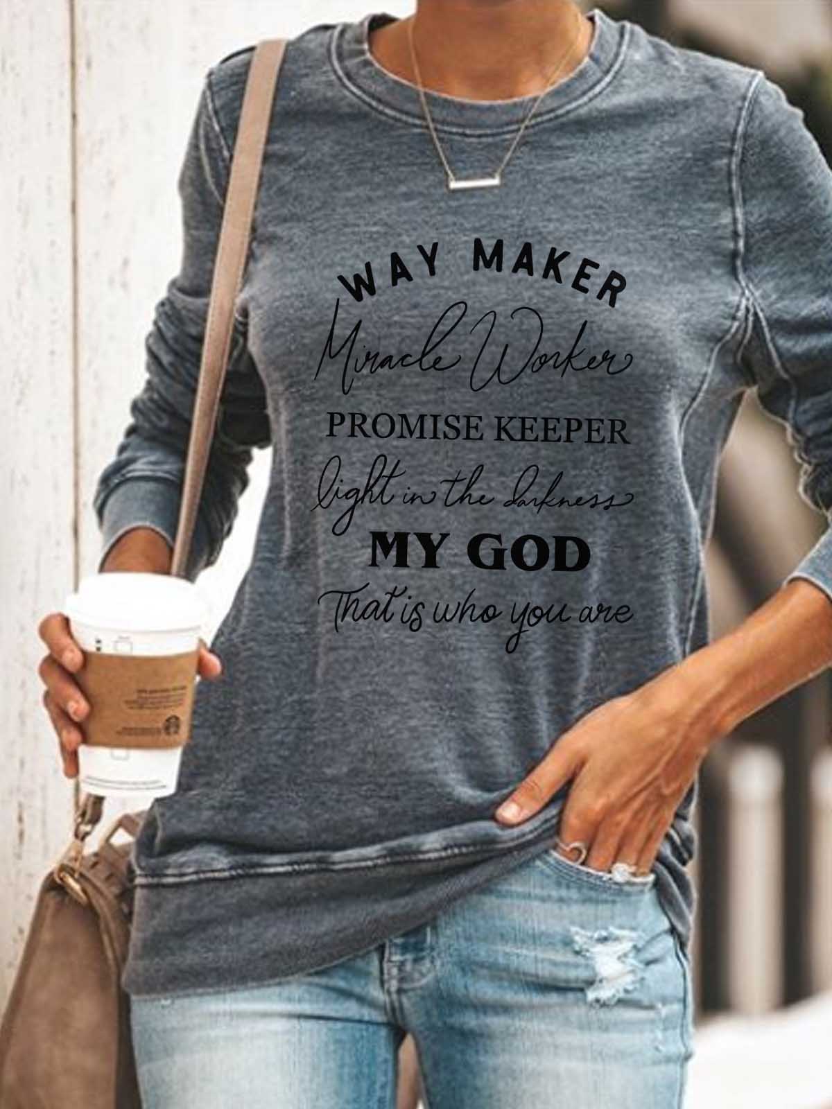 Women&#39;s Way Maker Songtexte Langarm-Sweatshirt von Faith