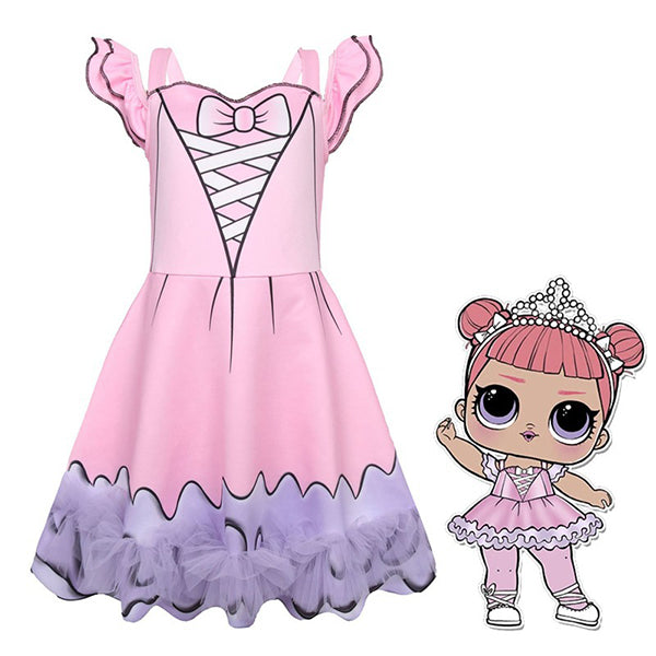 Girl LOL surprise doll Pink Princess costume dress