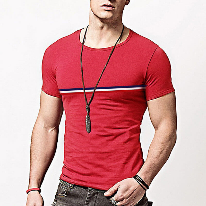 Camiseta casual, fina, fina, suave y de manga corta para hombre