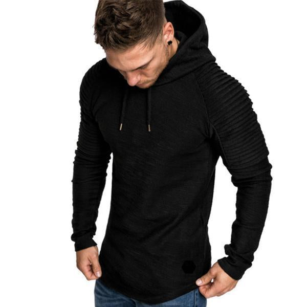 Sudadera con capucha de forro polar larga curva con dobladillo de manga sólida