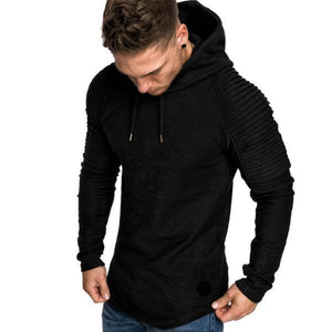 Sudadera con capucha de forro polar larga curva con dobladillo de manga sólida