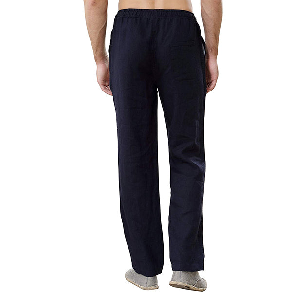 Pantalones de ocio ajustados de lino ecológico