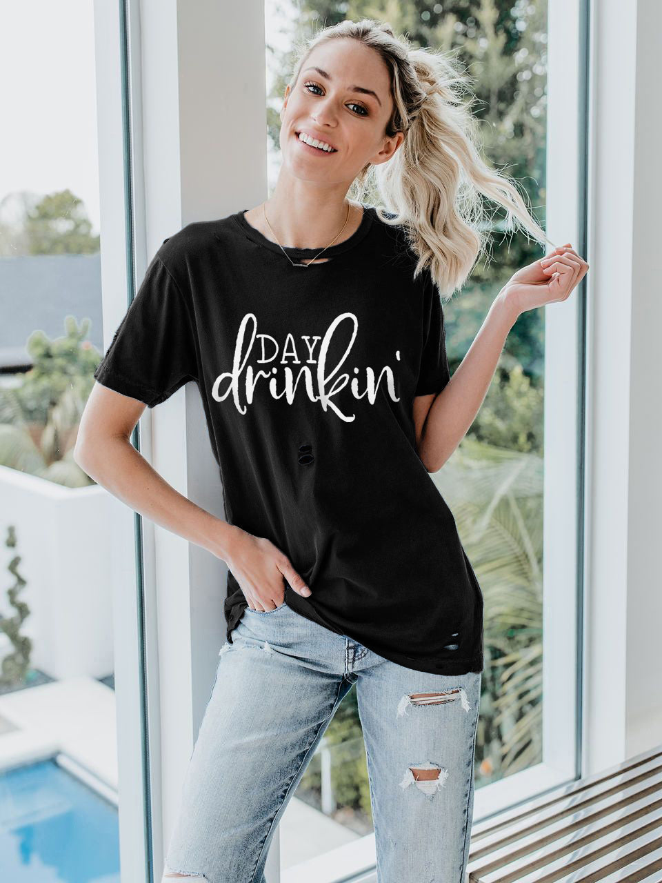 Camiseta informal estampada Day Drinkin