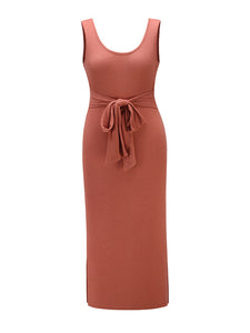 Lässiges Bodycon Split Midikleid